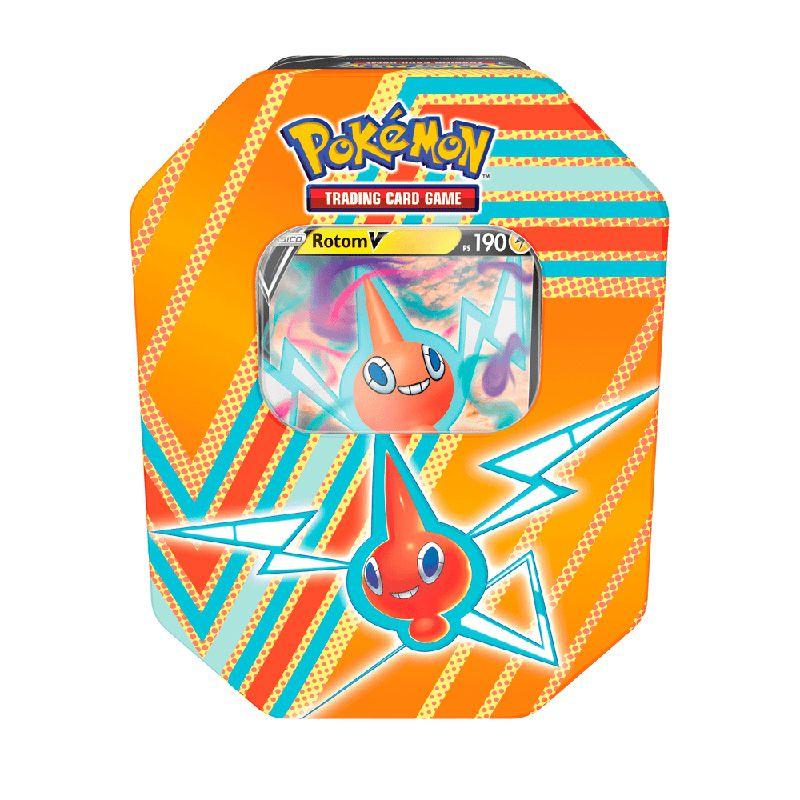 Lata Pokémon Trading Card Game Rotom V Potencial Oculto Laranja